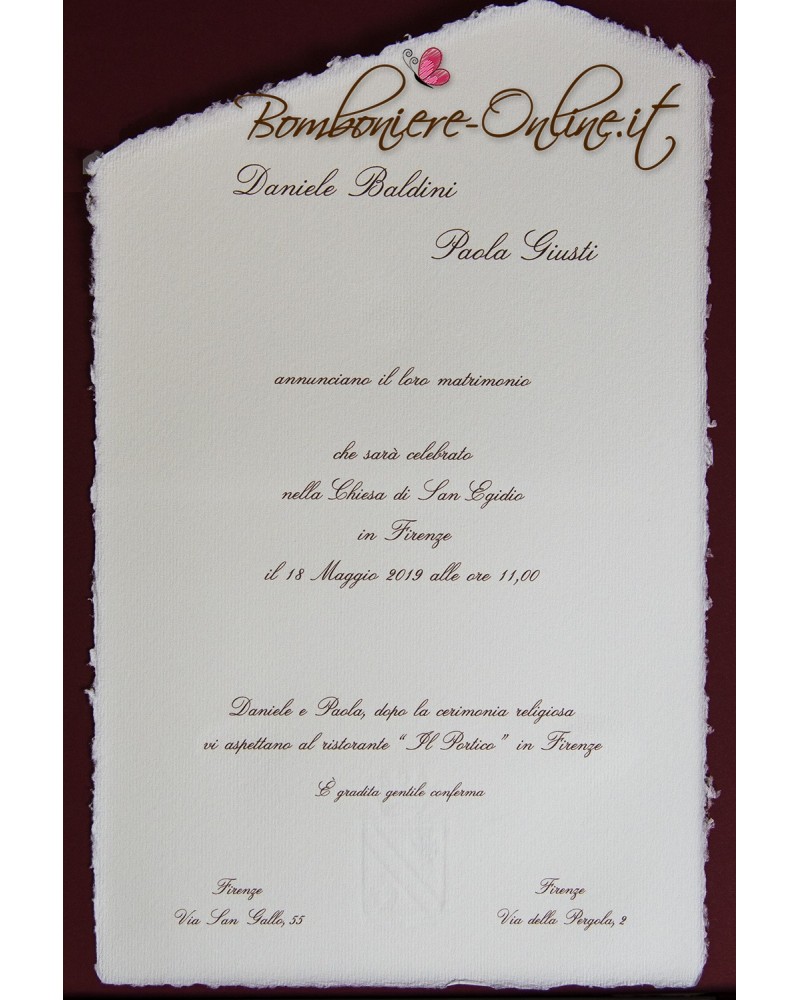 Partecipazioni matrimonio su carta Amalfi: eleganza e stile per annunci unici